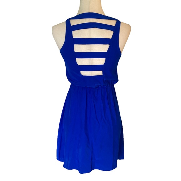Amanda Uprichard Silk Royal Blue Back Cutout tunic  Dress - XS - Picture 6 of 10